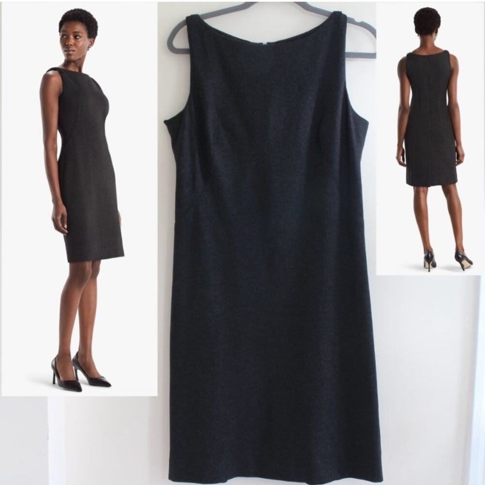 MM Lafleur womens 10 medium gray knee length dress business casual twist shoulde